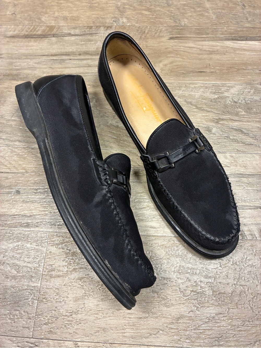 Salvatore Ferragamo Sport VTG Leather Canvas Loafers - Picture 2 of 12